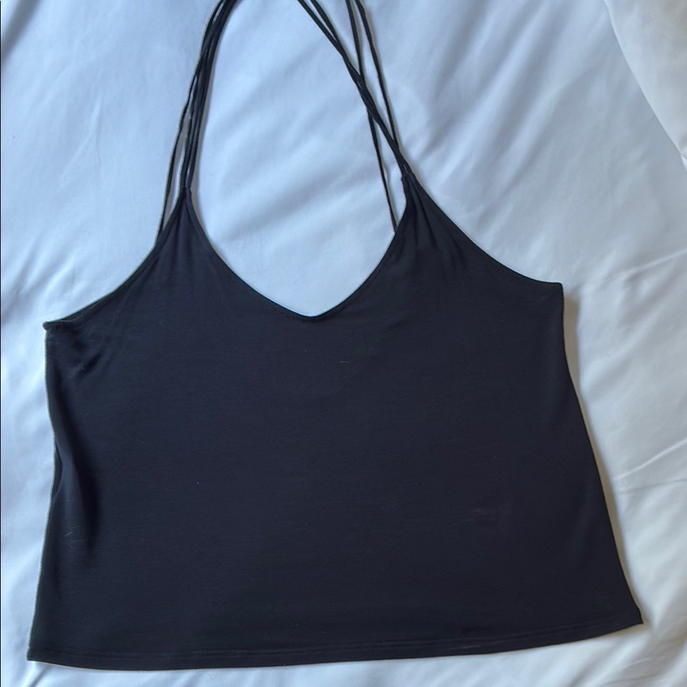 Brandy Melville Black Fitted Crop Camisole